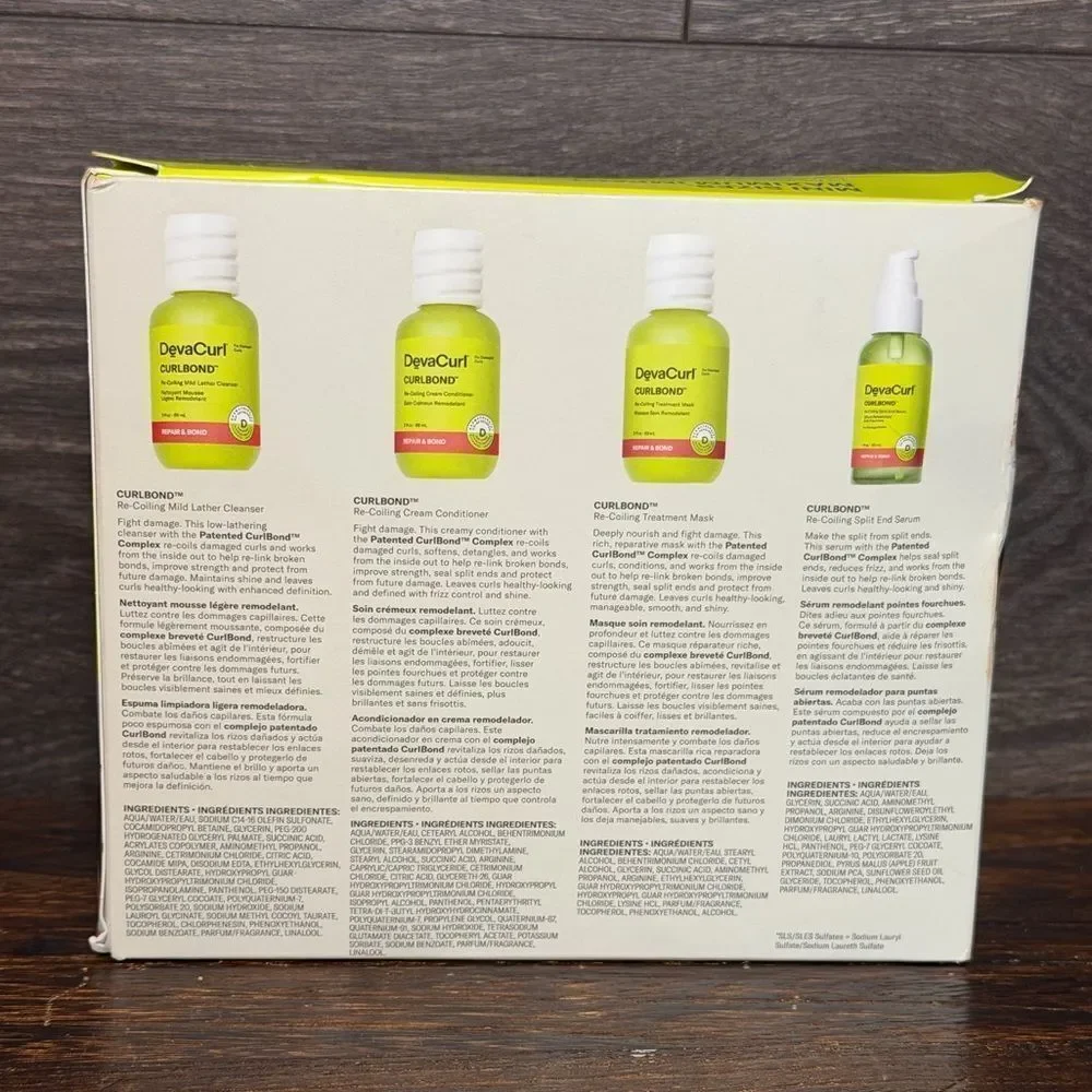 DevaCurl CurlBond Essential Repair Starter Kit Travel Size NEW. B